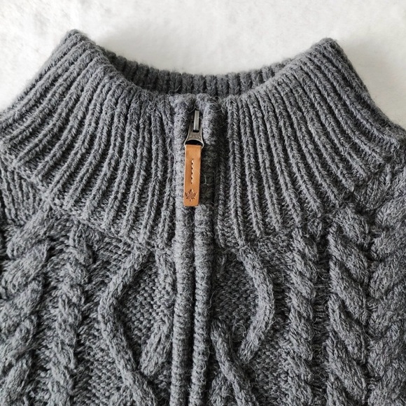 Canadiana Cable Knit Sweater Mens XL 1/4 Zip Preppy Office Fisherman Hipster - Picture 5 of 15